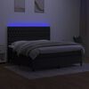 vidaXL Letto a Molle con Materasso e LED Nero 180x200cm in Tessuto