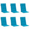 vidaXL Cuscini per Sedie 6 pz Blu 120x50x3 cm in Tessuto