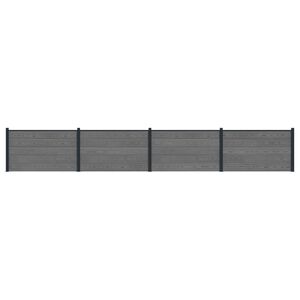 vidaXL Pannello di Recinzione 4 pcs WPC e Alluminio Grigio