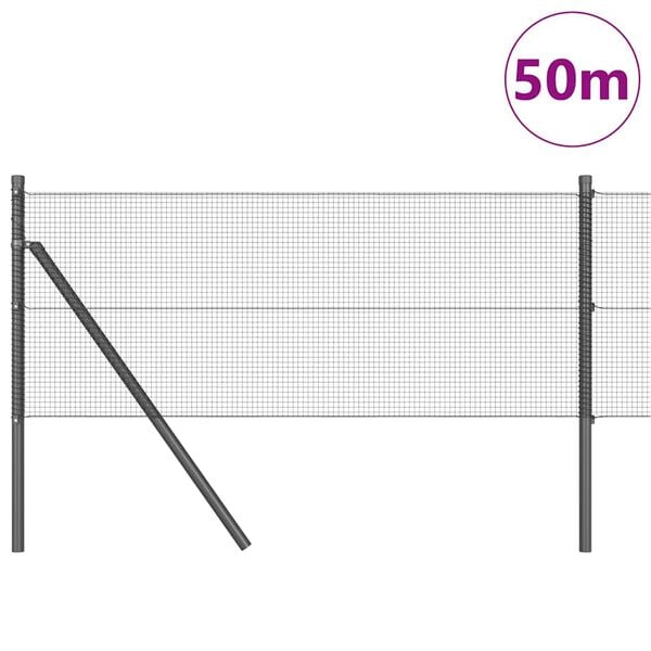 vidaXL Palo della recinzione Grigio 50 x 0,5 m (rete 12 x 12 mm)