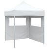 vidaXL Gazebo Pieghevole Professionale 2 Pareti 2x2m Acciaio Bianco