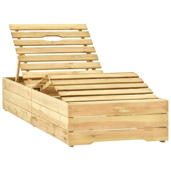 vidaXL Lettino da Giardino con Cuscino Grigio Legno Pino Impregnato