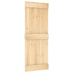 vidaXL Porta scorrevole NARVIK Naturale e Nero 80 x 210 cm (152,5 cm)