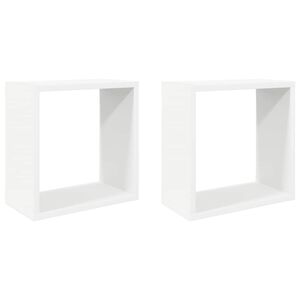 vidaXL Mensole Parete a Cubo 2 pz Bianche 30x15x30cm