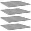 vidaXL Ripiani per Libreria 4pz Grigio Cemento 40x40x1,5cm Multistrato