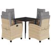 vidaXL Set Pranzo da Giardino 5 pz con Cuscini Beige Misto Polyrattan