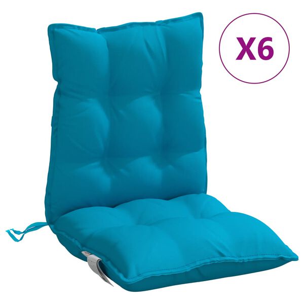 vidaXL Cuscini Sedia Schienale Basso 6 pz Azzurro in Tessuto Oxford