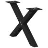 vidaXL Gambe per Tavolino da Caff&egrave; a X 2 pz Nere 50x(30-31) cm Acciaio