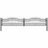 vidaXL Cancello per recinzione KAMPEN con punta a lancia Nero 394,5x78 cm in acciaio