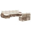 vidaXL Set Divano da Giardino 9 pz Beige e Bianco Crema polyrattan