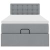 vidaXL Pouf Letto con Materasso Grigio Chiaro 100x200 cm in Tessuto