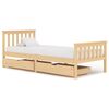 vidaXL Giroletto con 2 Cassetti in Legno Massello di Pino 100x200 cm