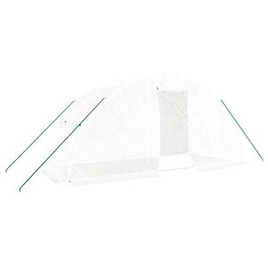 vidaXL Serra con Telaio in Acciaio Bianco 10 m&sup2; 5x2x2,3 m