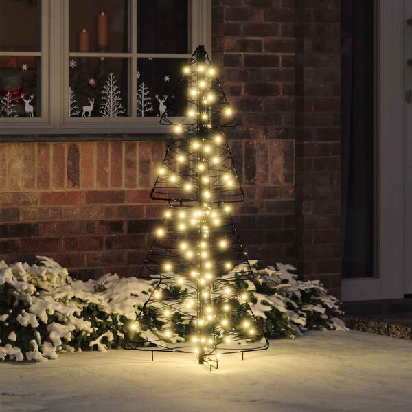 vidaXL Albero di Natale con 100 LED Bianco caldo 120 cm Rattan