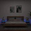 vidaXL Comodini con Luci LED 2pz Grigio Cemento 40x39x48,5 cm