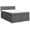 vidaXL Giroletto a Molle con Materasso Grigio Scuro 140x190 cm Tessuto
