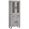 vidaXL Credenza Grigio Sonoma 69,5x34x180 cm in Legno Multistrato