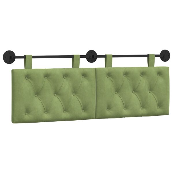 vidaXL Testata appesa Verde chiaro 130 x 55 x 7 cm Velluto