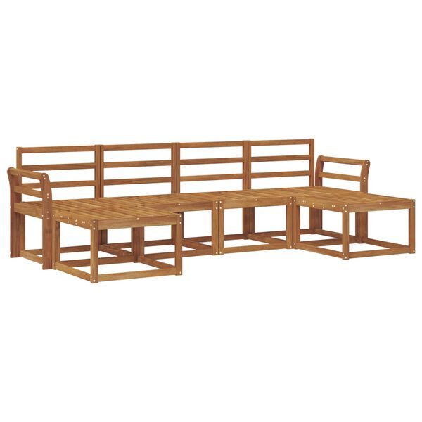 vidaXL Set di divani da esterno 6 pcs Naturale Legno multistrato