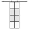 vidaXL Porta Scorrevole Set Ferramenta Nera 76x205 cm Vetro Temperato