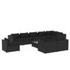 vidaXL Set Divani da Giardino 10 pz con Cuscini in Polyrattan Nero