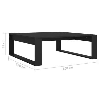vidaXL Tavolino da Salotto Nero 100x100x35 cm Truciolato