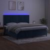 vidaXL Letto a Molle con Materasso e LED Blu Scuro 200x200 cm