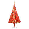vidaXL Albero di Natale Preilluminato con Palline Rosso 210 cm PVC