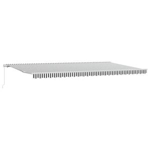 vidaXL Tenda da Sole Retrattile Manuale Antracite e Bianco 600x300 cm