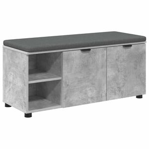 vidaXL Panca per ingresso con cuscino Grigio cemento 100 x 38 x 46 cm