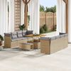 vidaXL Set Divano da Giardino 11 pcs Beige polyrattan