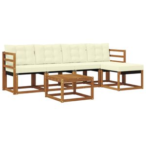 vidaXL Set di divani da esterno 6 pz Naturale e Crema