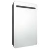 vidaXL Armadietto Bagno con Specchio e LED Grigio Lucido 60x11x80 cm