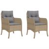 vidaXL Sedie da Giardino con Cuscini 2 pz Beige Misto in Polyrattan