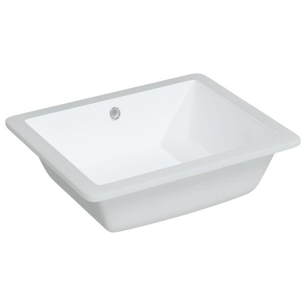 vidaXL Lavandino da Bagno Bianco 50x40,5x18,5 cm Rettangolare Ceramica