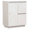 vidaXL Credenza Bianca 60x34x75 cm in Legno Massello di Pino