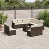 vidaXL Set Divani da Giardino 12 pz con Cuscini Marrone in Polyrattan