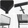 vidaXL Set da Pranzo per Giardino 3 pcs Nero polyrattan