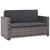 vidaXL Set Divani da Giardino 2 pz con Cuscini in Polyrattan Grigio