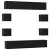 vidaXL Set mobile TV 10 pcs 180 x 30 x 30 cm Rovere Nero