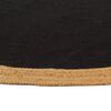 vidaXL Tappeto Intrecciato Nero e Naturale 150cm Juta e Cotone Rotondo