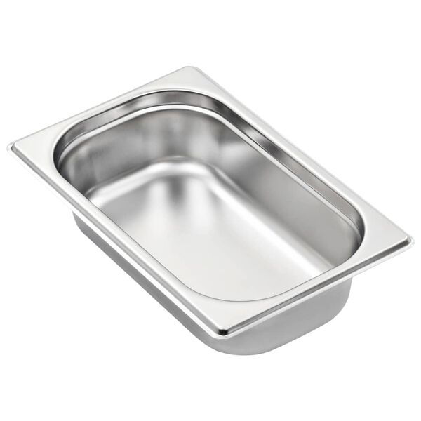 vidaXL Contenitori Gastronorm 8 pz GN 1/4 65 mm in Acciaio Inox
