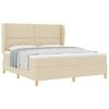 vidaXL Letto a molle con materasso Crema 200 x 180 cm Tessuto