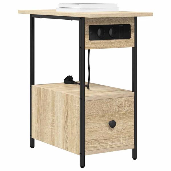 vidaXL Armadio da Notte con cassetto Rovere Sonoma 60 x 30 x 61 cm