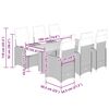 vidaXL Set Bistr&ograve; da Giardino 7 pz con Cuscini in Polyrattan Grigio