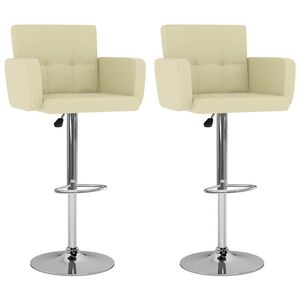 vidaXL Sgabelli da Bar 2 pz Crema in Similpelle