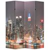 vidaXL Paravento Pieghevole 160x170 cm Stampa New York di Notte