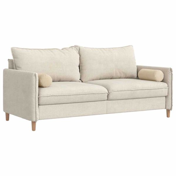 vidaXL Cuscini a rullo 2 pcs Crema &Oslash; 15 x 40 cm Tessuto in Microfibra