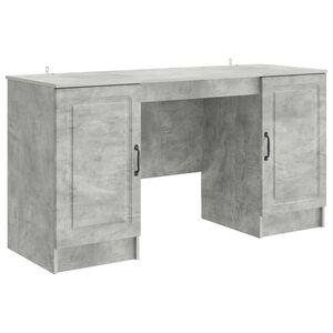 vidaXL Scrivania Grigio Cemento 142,5 x 50 x 75 cm