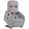 vidaXL Poltrona Alzapersona Massaggi Elettrica Grigio Nuvola Tessuto